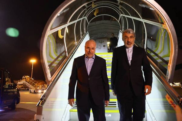 قالیباف برای شرکت در کنفرانس روسای مجالس جهان وارد فرودگاه ژنو شد
