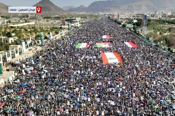 طوفان میلیونی یمنی‌ها علیه ترامپ و تبریک پیروزی ایران و حزب‌الله